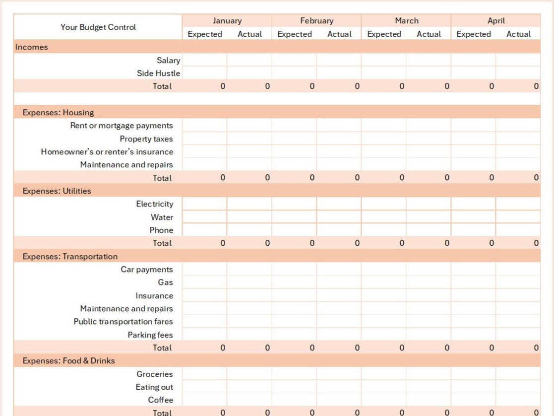 Read more about the article Printable Monthly Budget Template (Free Download)